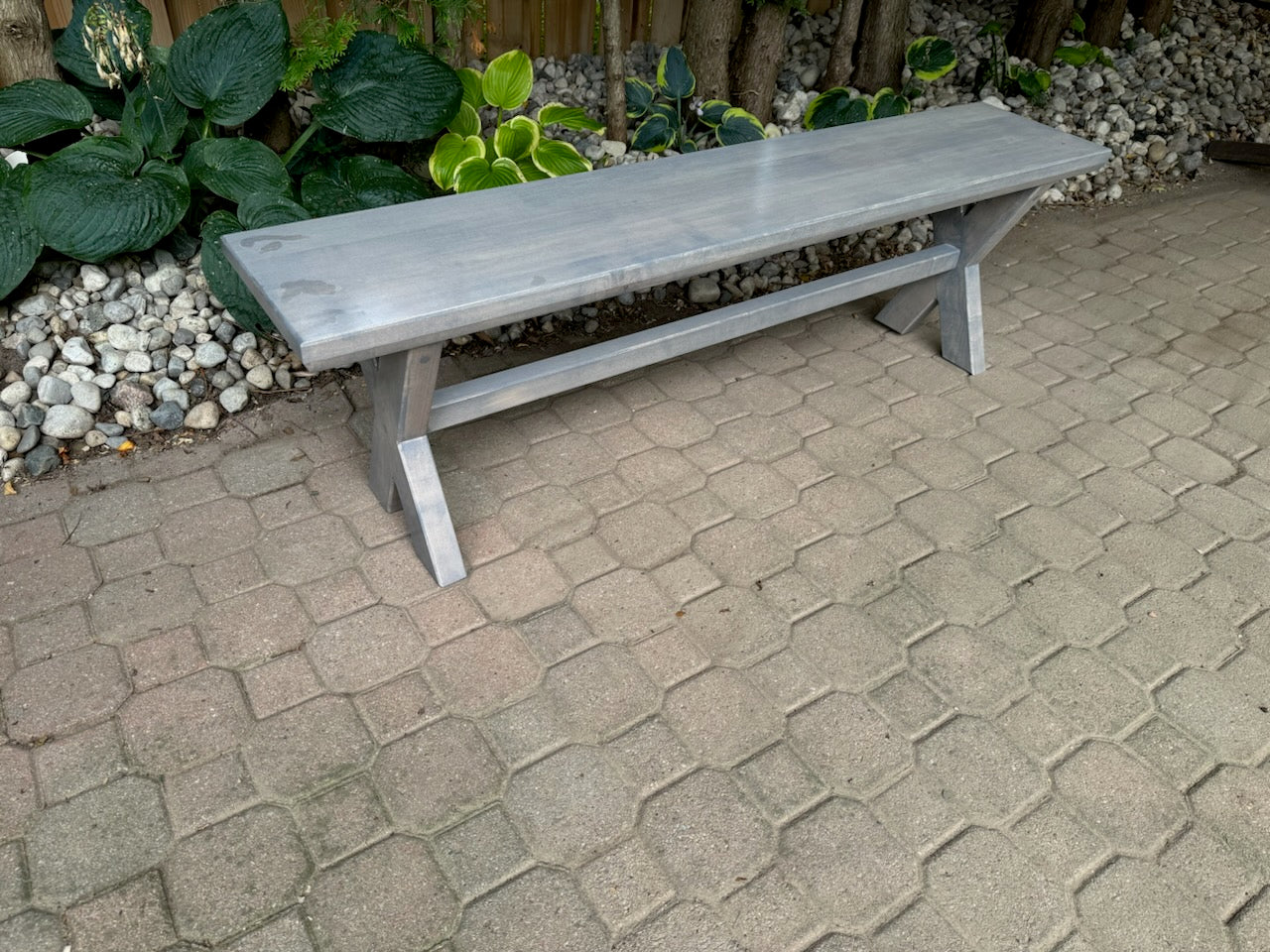 Grey Finish Maple Bench