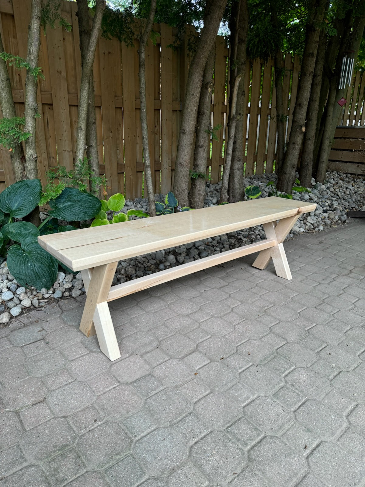 Clear Finish Maple Bench