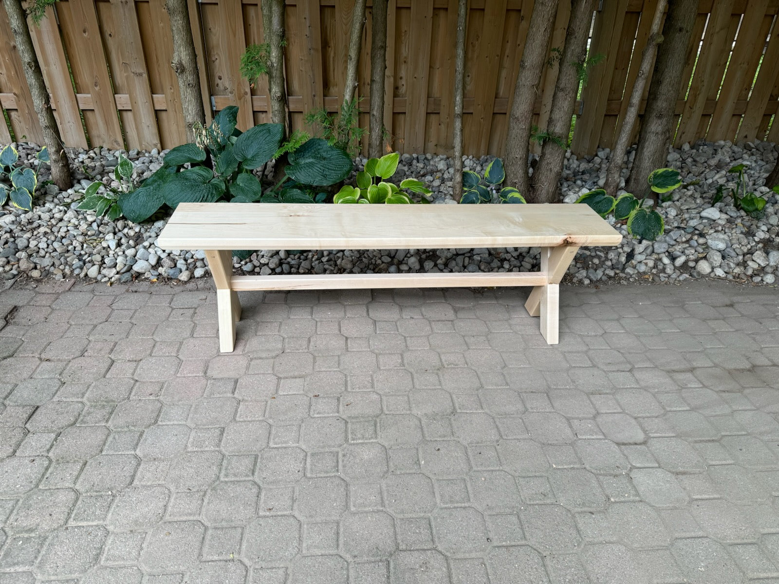 Clear Finish Maple Bench